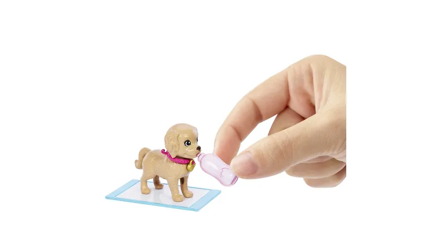 Barbie Hunde-Adoption Puppe (brünett), Spielset mit Zubehör