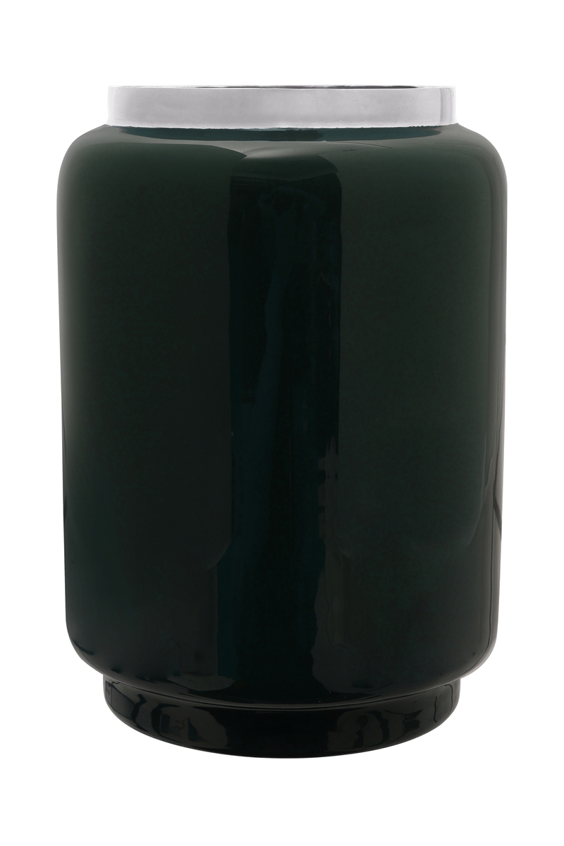 Kayoom Vase Art Deco 425 Dunkelgrün / Silber