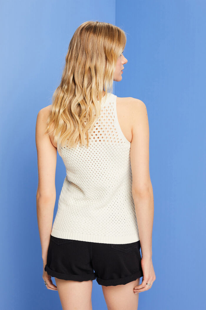 Ärmelloses Stricktop, 100 % Baumwolle