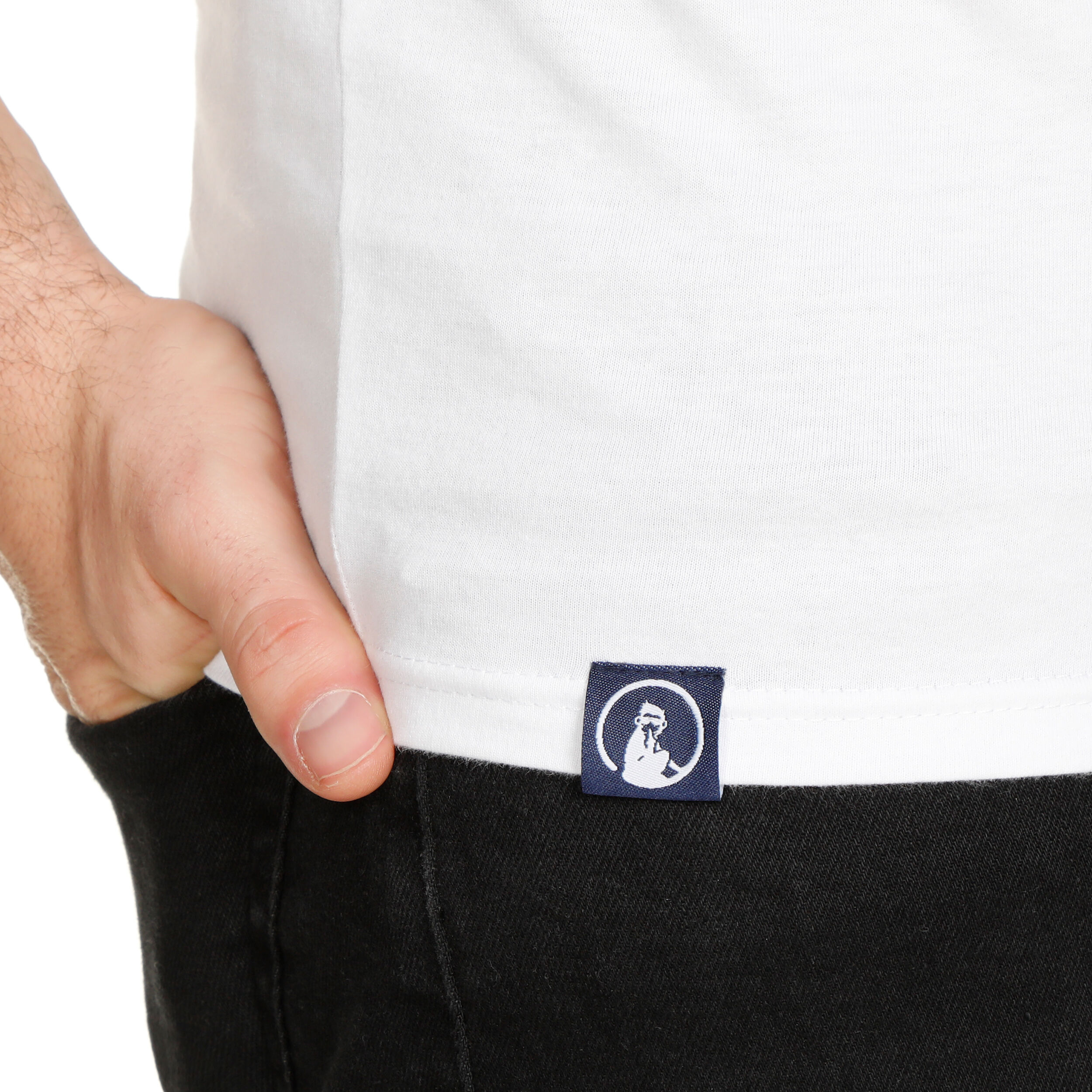 Retro Logo T-Shirt Herren - Weiß, Dunkelblau