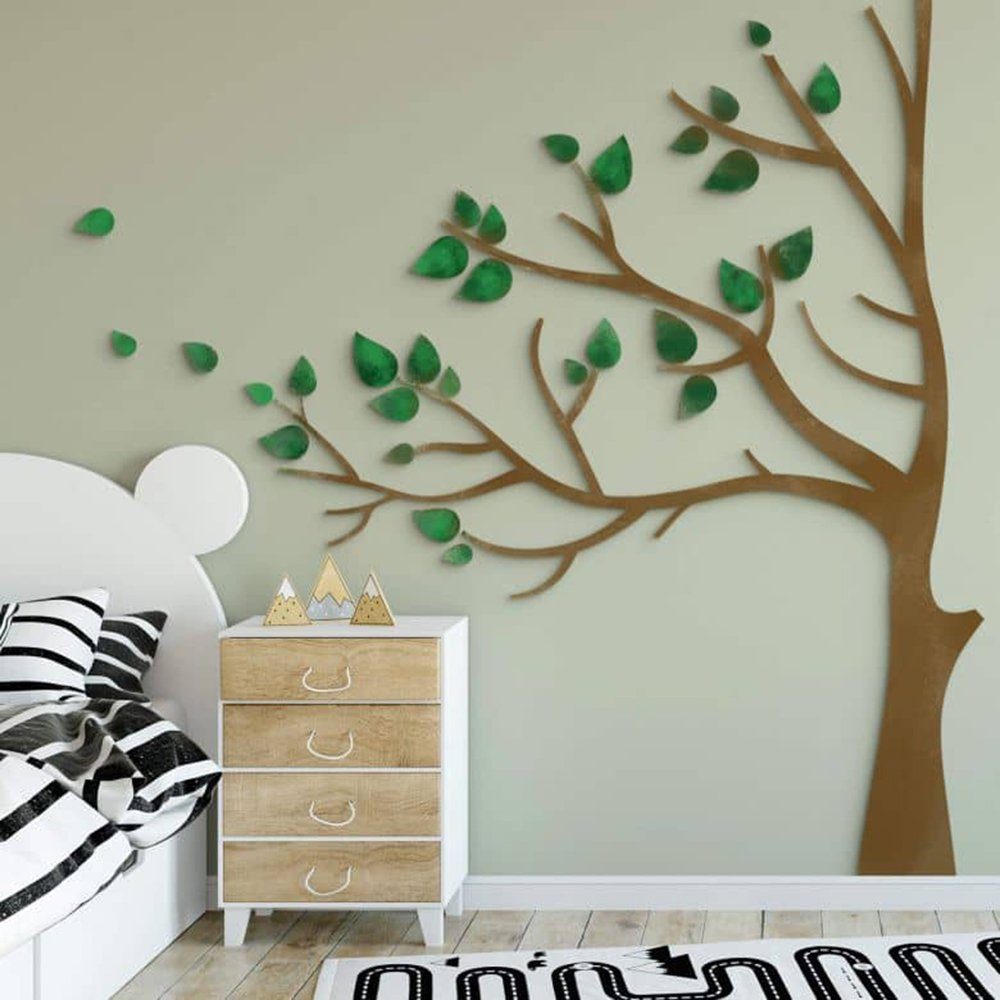 K&L Wall Art Holzbild Lebensbaum Kinderzimmer Boho Deko Baum des Lebens, (Holzposter mehrteilig), Holz Wandbild XXL