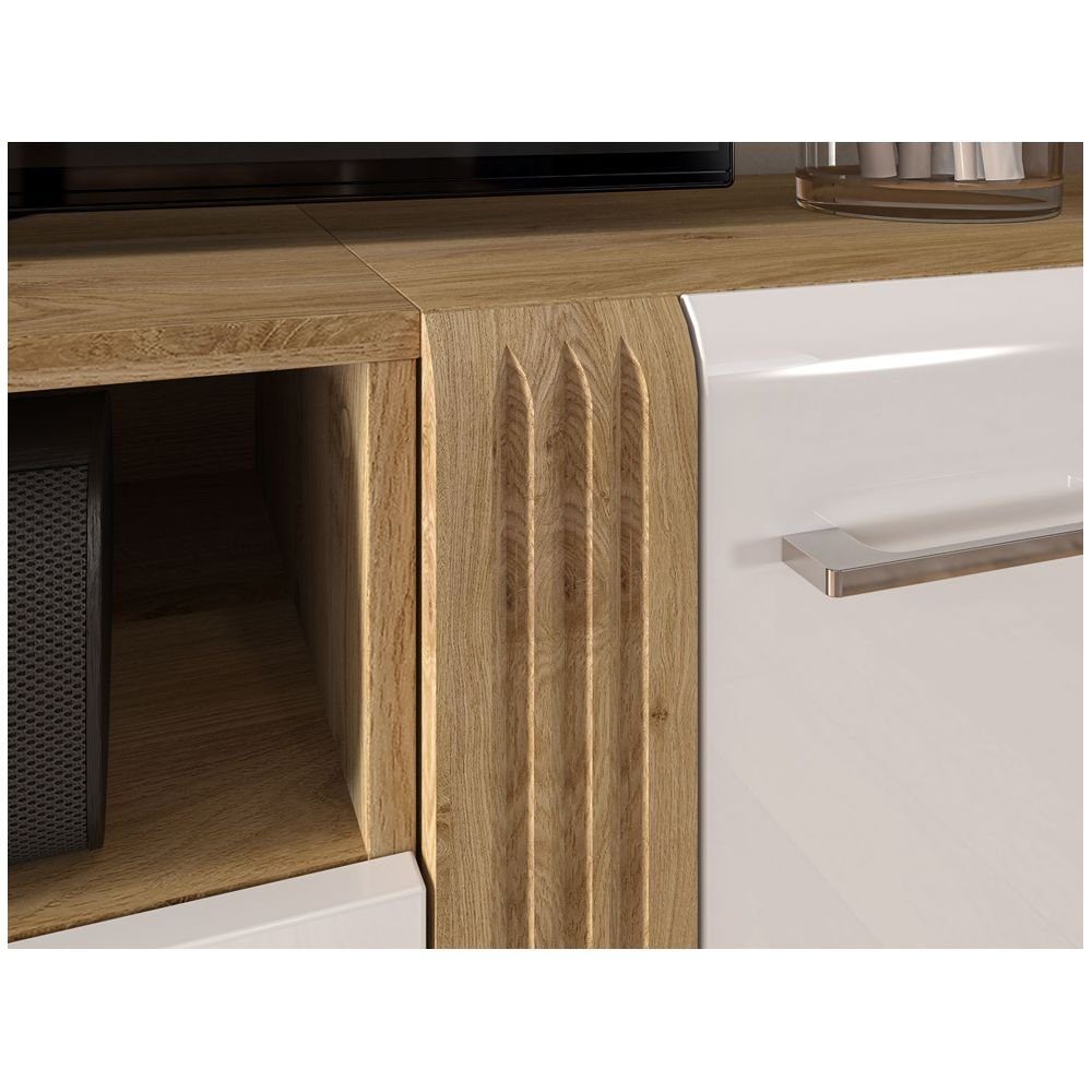 Lomadox Wohnwand AKRON-131, (5-St., 5-tlg), Wohnzimmermöbel Vitrine, Highboard, Lowboard, Sideboard, Wandboard