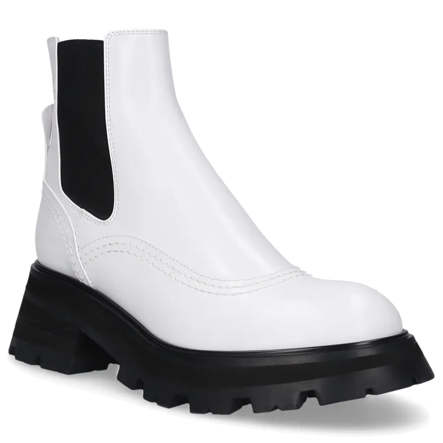 Alexander McQueen - Chelsea Boots WANDER Kalbsleder - weiß