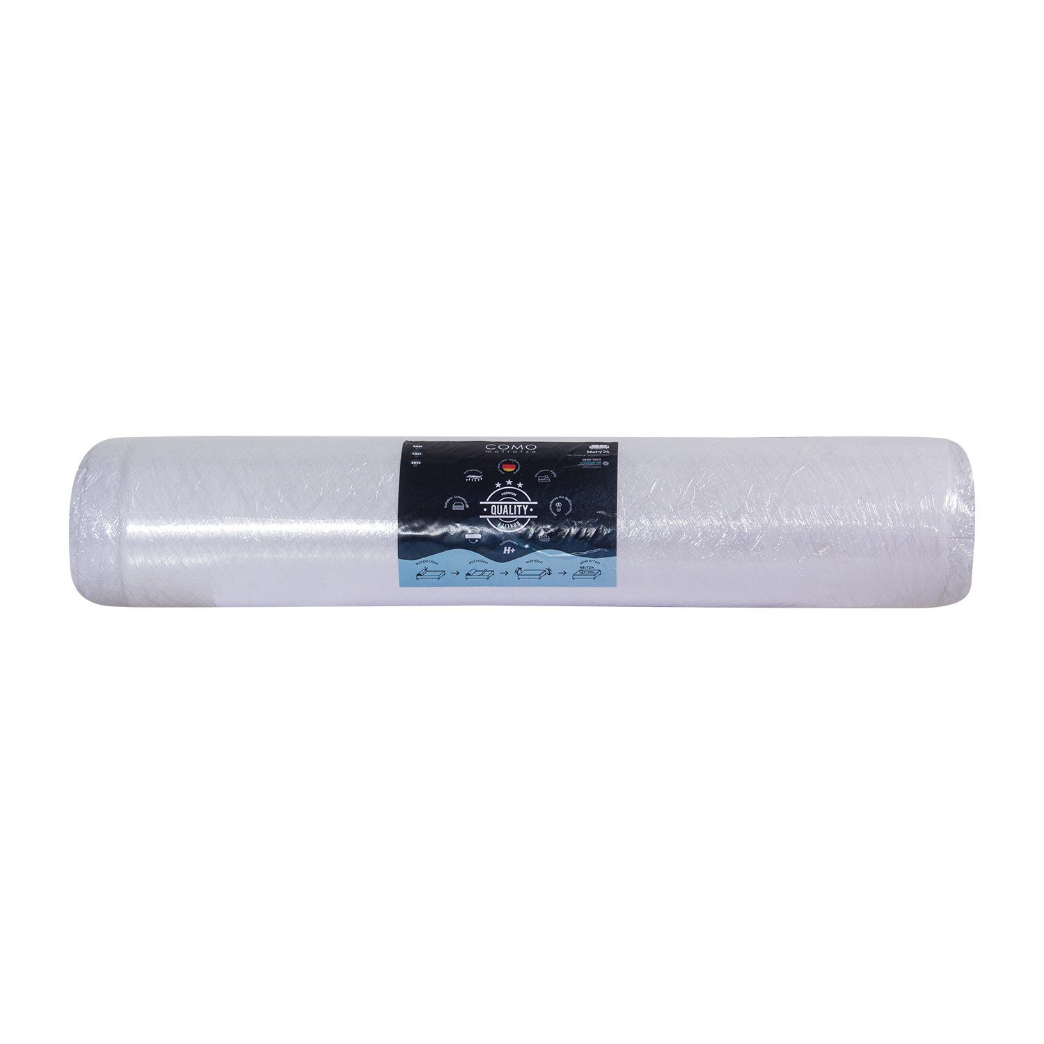 Komfortschaummatratze Easy Comfort Matratze Komfortschaum Rollmatratze Härtegrad 3 (H3) Weiß 90x200 cm, Como, 12 cm hoch