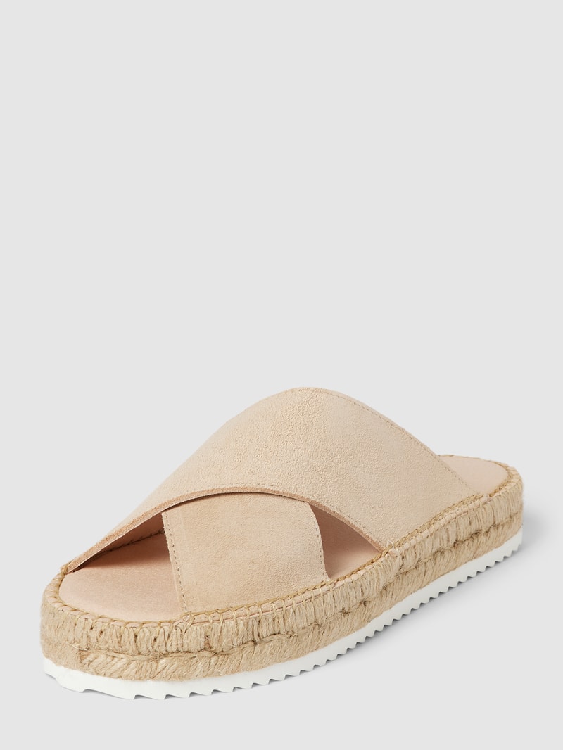 Slides mit strukturierter Sohle Modell 'Croisette' in beige