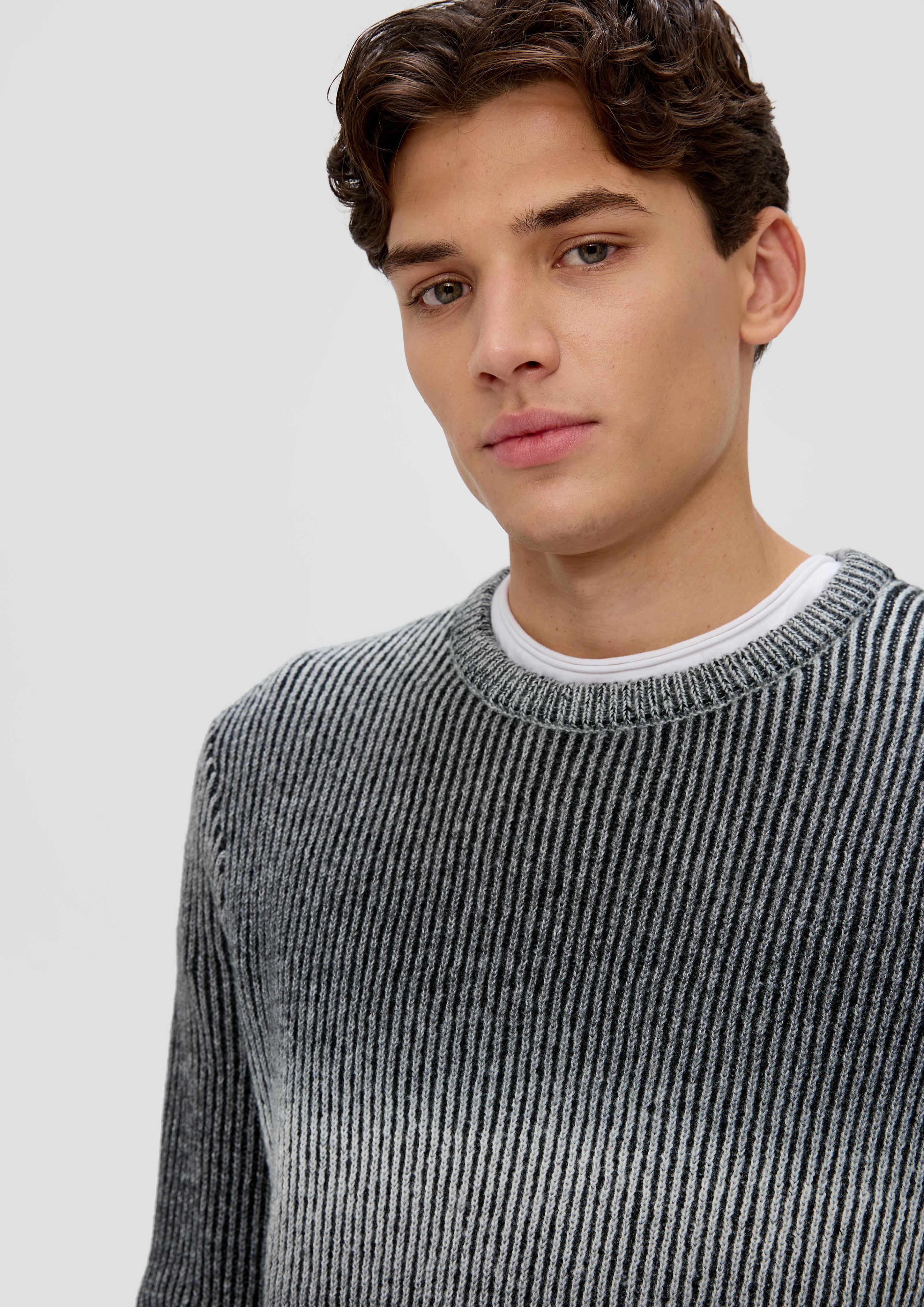 Strickpullover mit Rippblende  2138717-99G0
