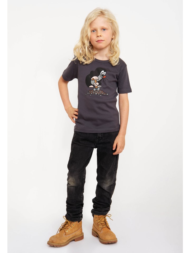 Logoshirt T-Shirt Der kleine Maulwurf in blau-grau günstig kaufen
