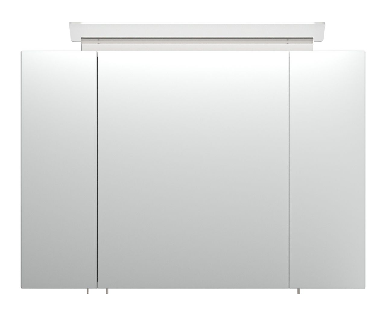 Posseik Spiegelschrank 90 inklusive LED-Acrylglaslampe weiss hochglanz EEK: F