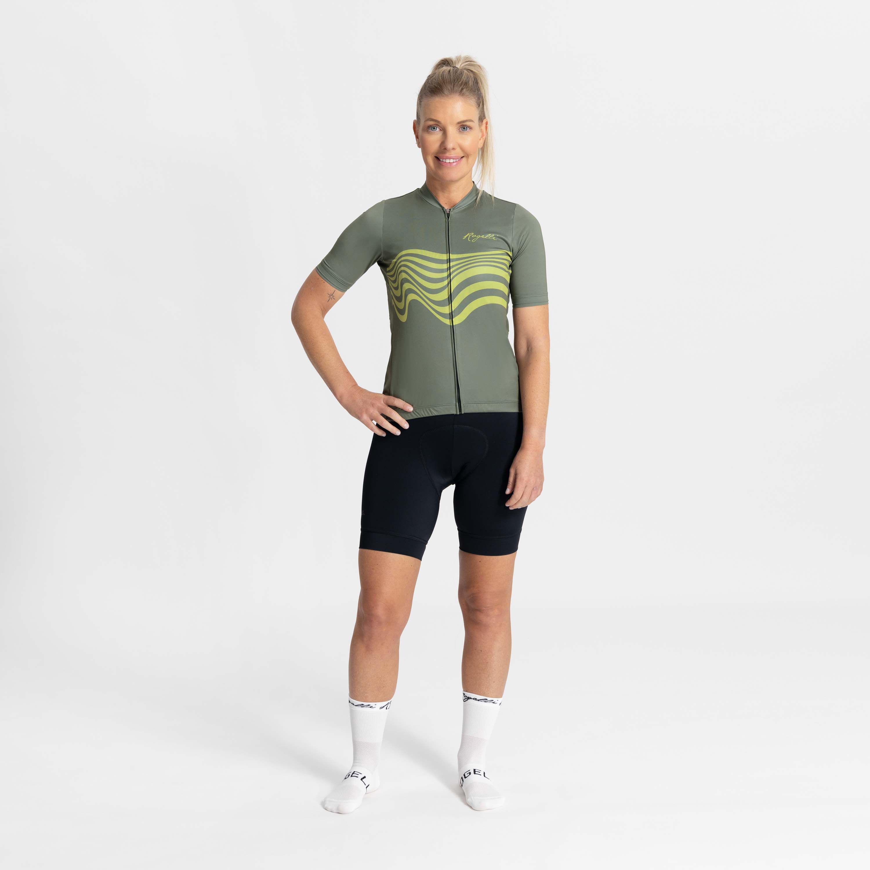 Rogelli Diaga Grün Damen Radtrikot Kurzarm