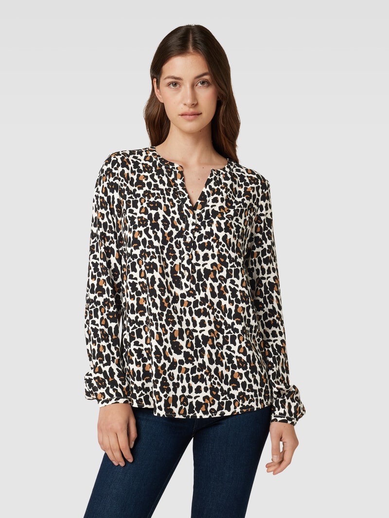 Blusenshirt mit Allover-Print in beige
