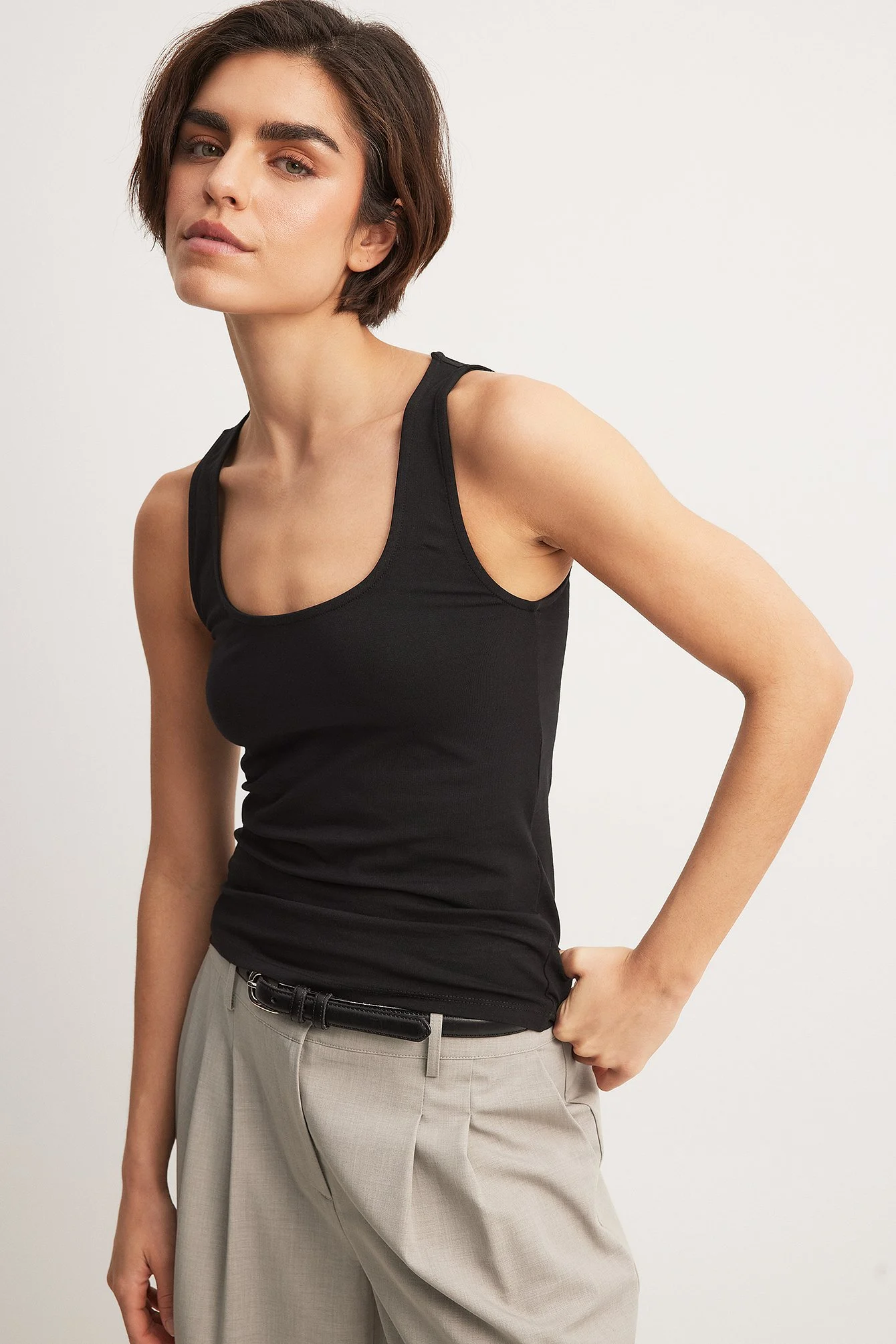 Tank-Top mit rundem Kragen