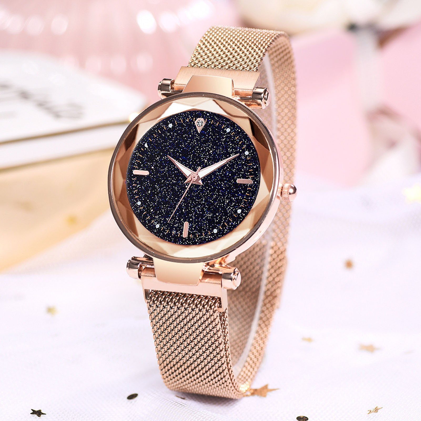 farfi Quarzuhr Starry Sky Damen Armbanduhr Set-Quarzuhr,Armbanduhr mit Armband Kasten, (1 x Uhr 1 x Armband 1 x Aufbewahrungsbox)
