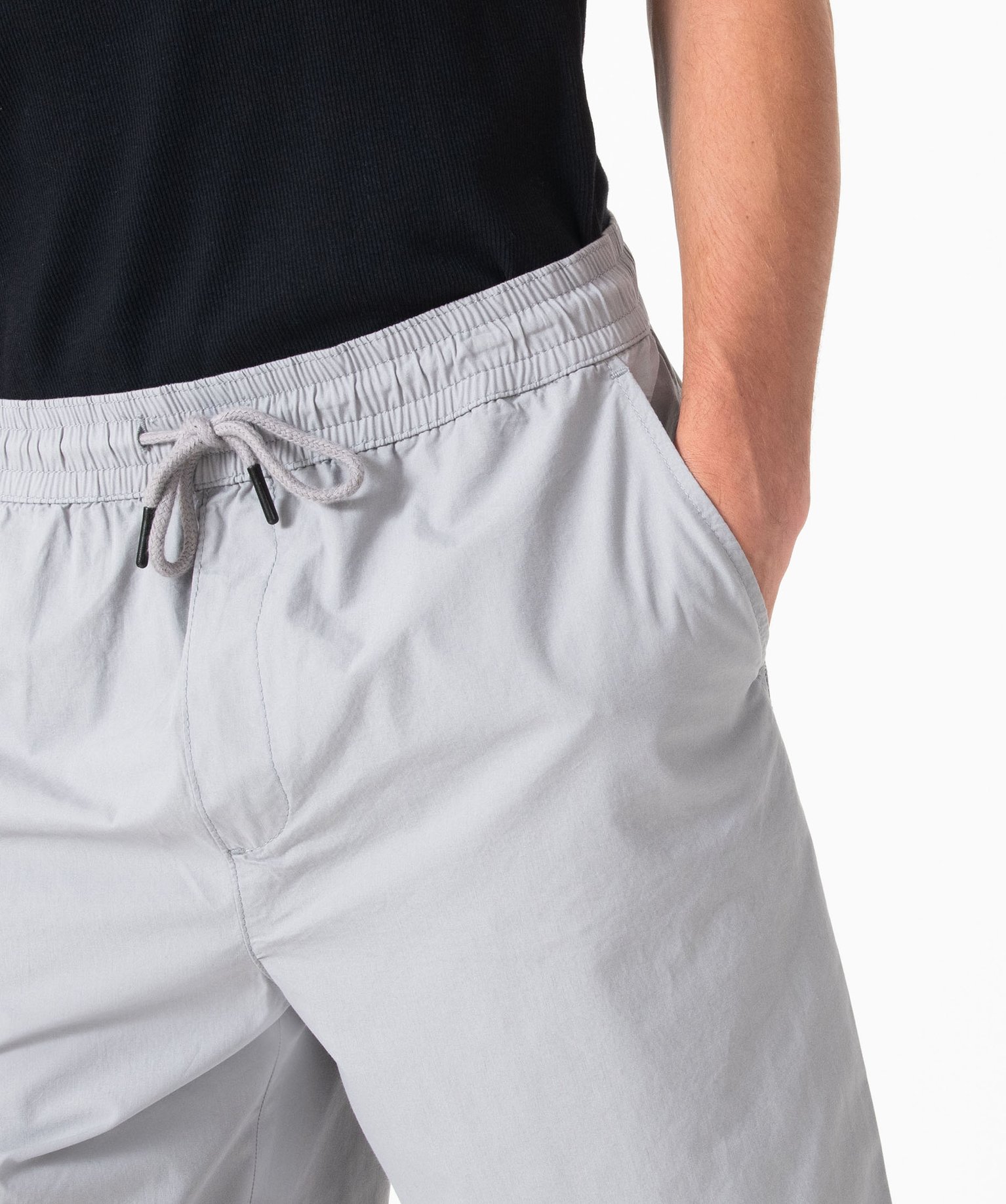 Bermuda en toile à taille élastique homme gris | GEMO