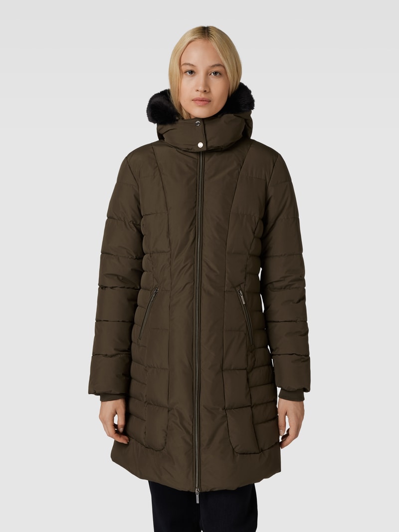 Steppjacke mit Zweiwege-Reißverschluss in dunkelgrün