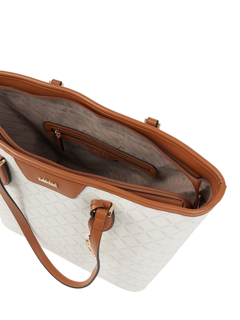 Shopper mit Logo-Muster in weiß
