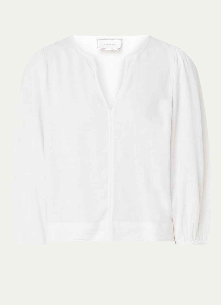 Neo Noir Sarla tunic in linen blend with puff sleeves