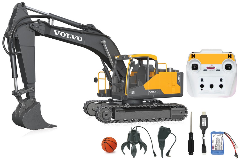 Jamara e.K. JAMARA-406300-Bagger Volvo EC160E Metal 1:16 2,4GHz Destruction-Set