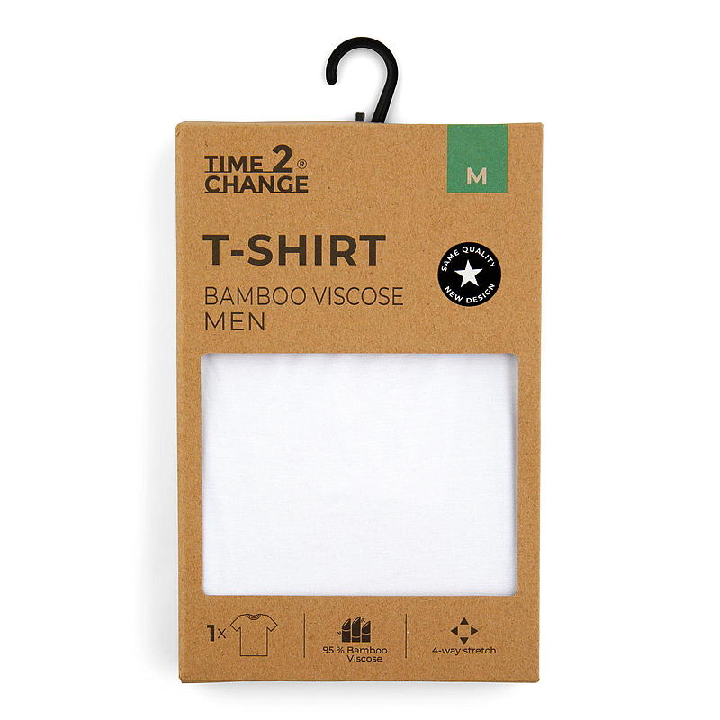Time 2 Change T-shirt str L bambus hvit