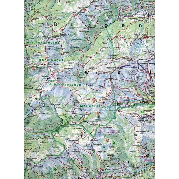 Großes Walsertal - Feldkirch - Bludenz - Laterns - Liechtenstein 1 : 50 000. WK 375 - Wanderkarte