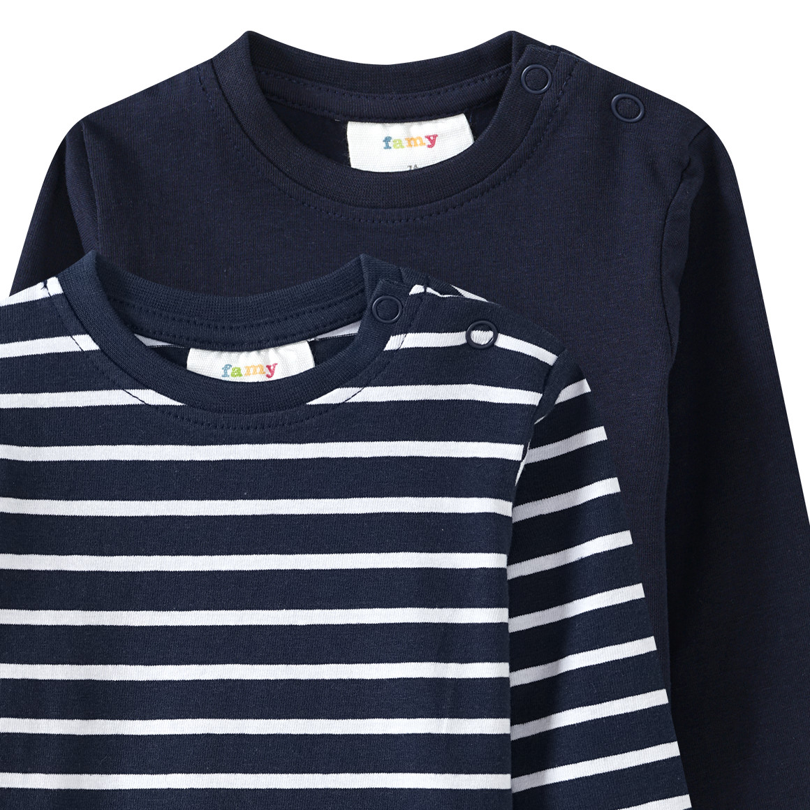 2 Baby Langarmshirts im Basic-Style