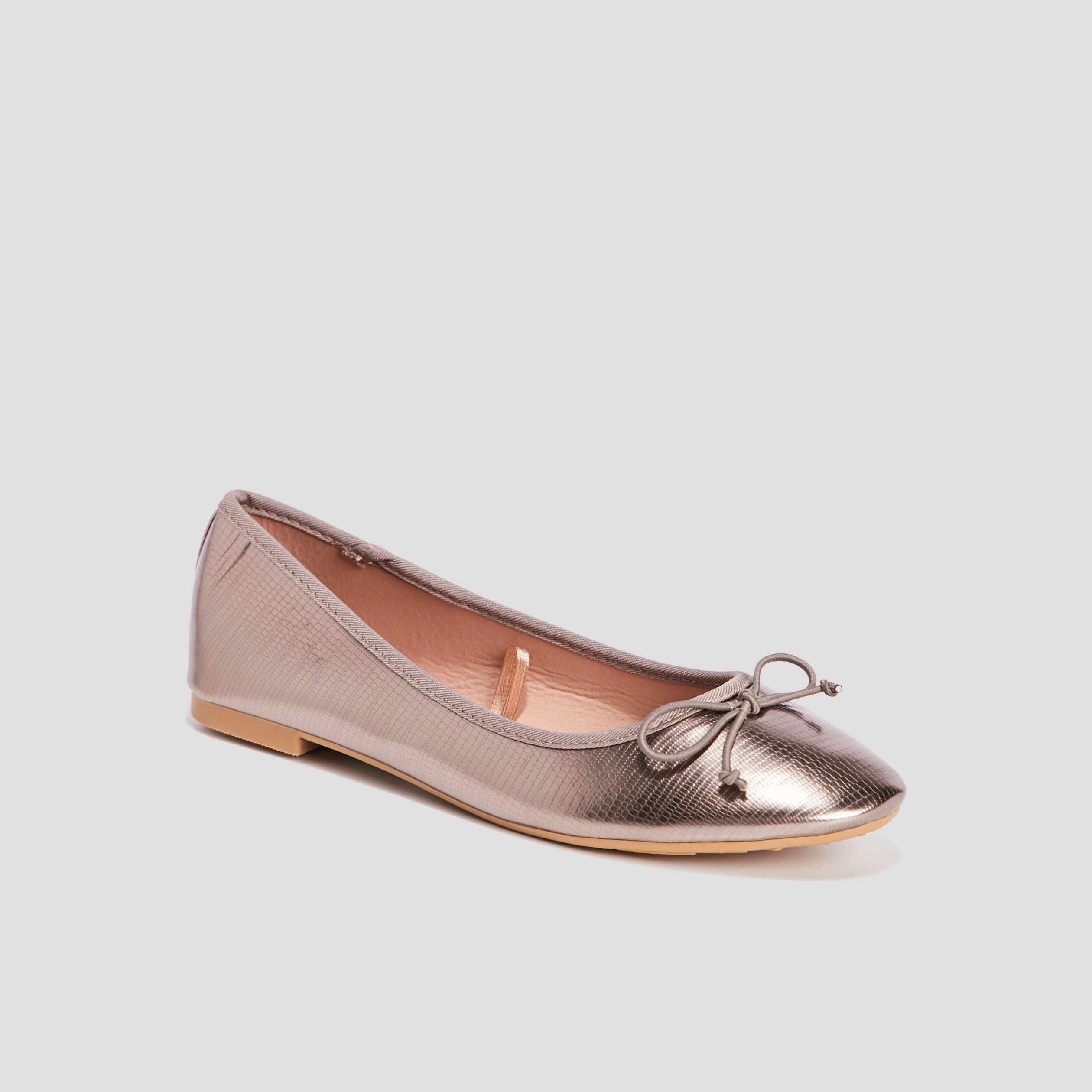 Ballerines avec noeud gris argent femme | La Halle