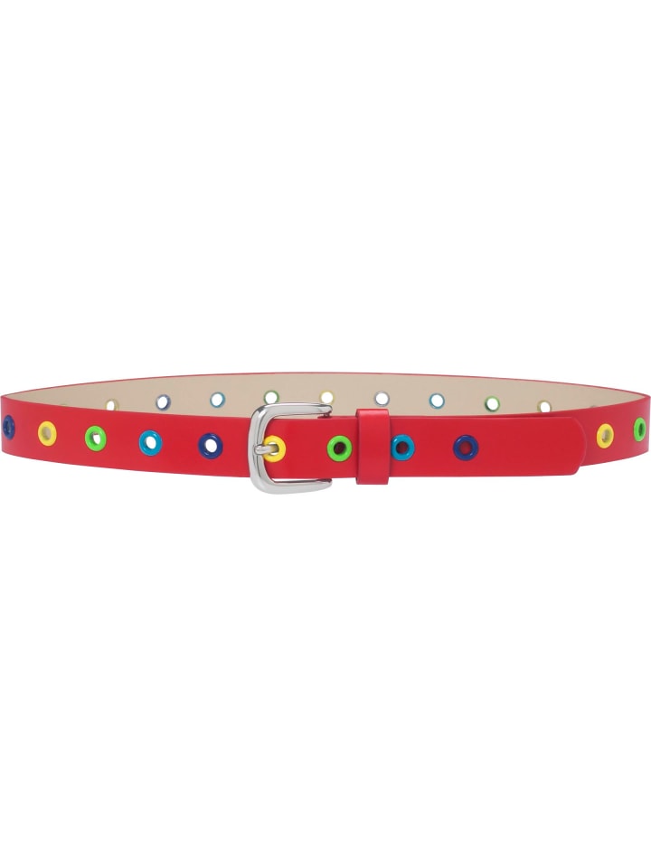 Playshoes PU-Gürtel mit Nieten in Rot günstig kaufen