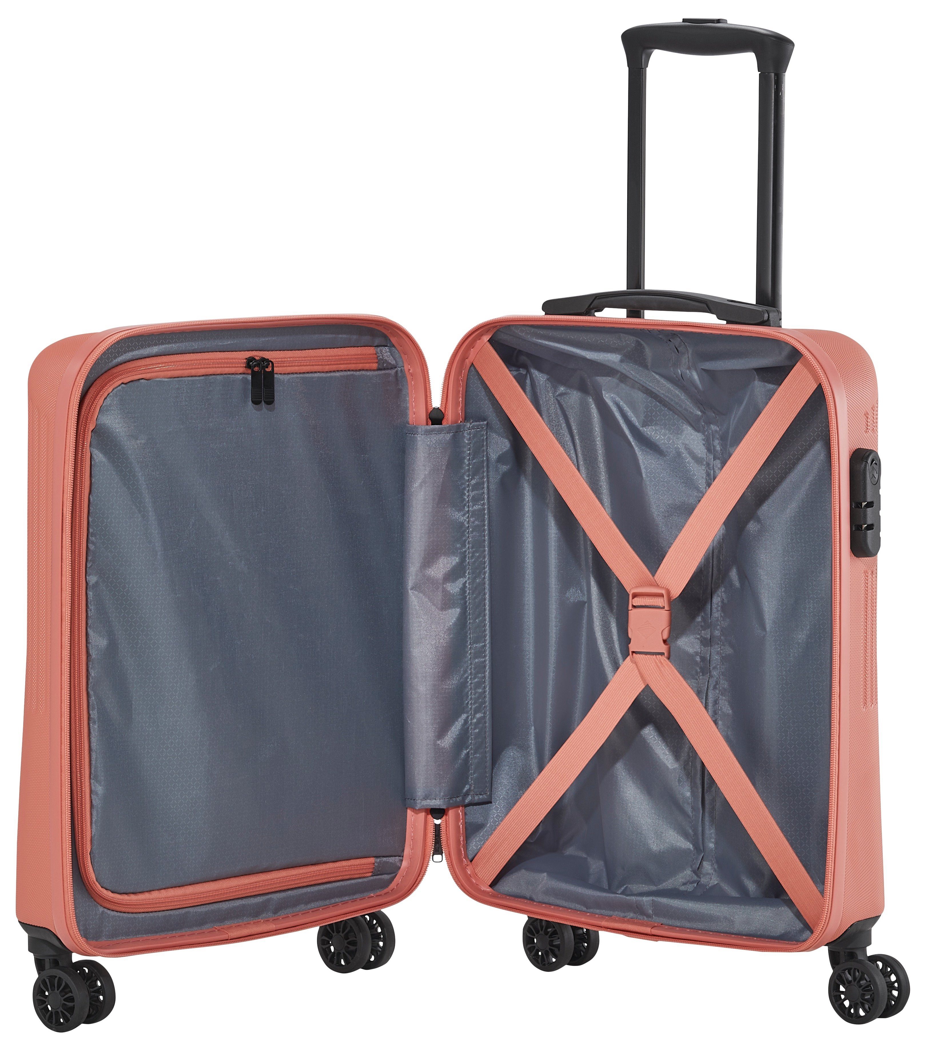 travelite Hartschalen-Trolley BALI 4w Trolley S, 4 Rollen, in dezentem Look