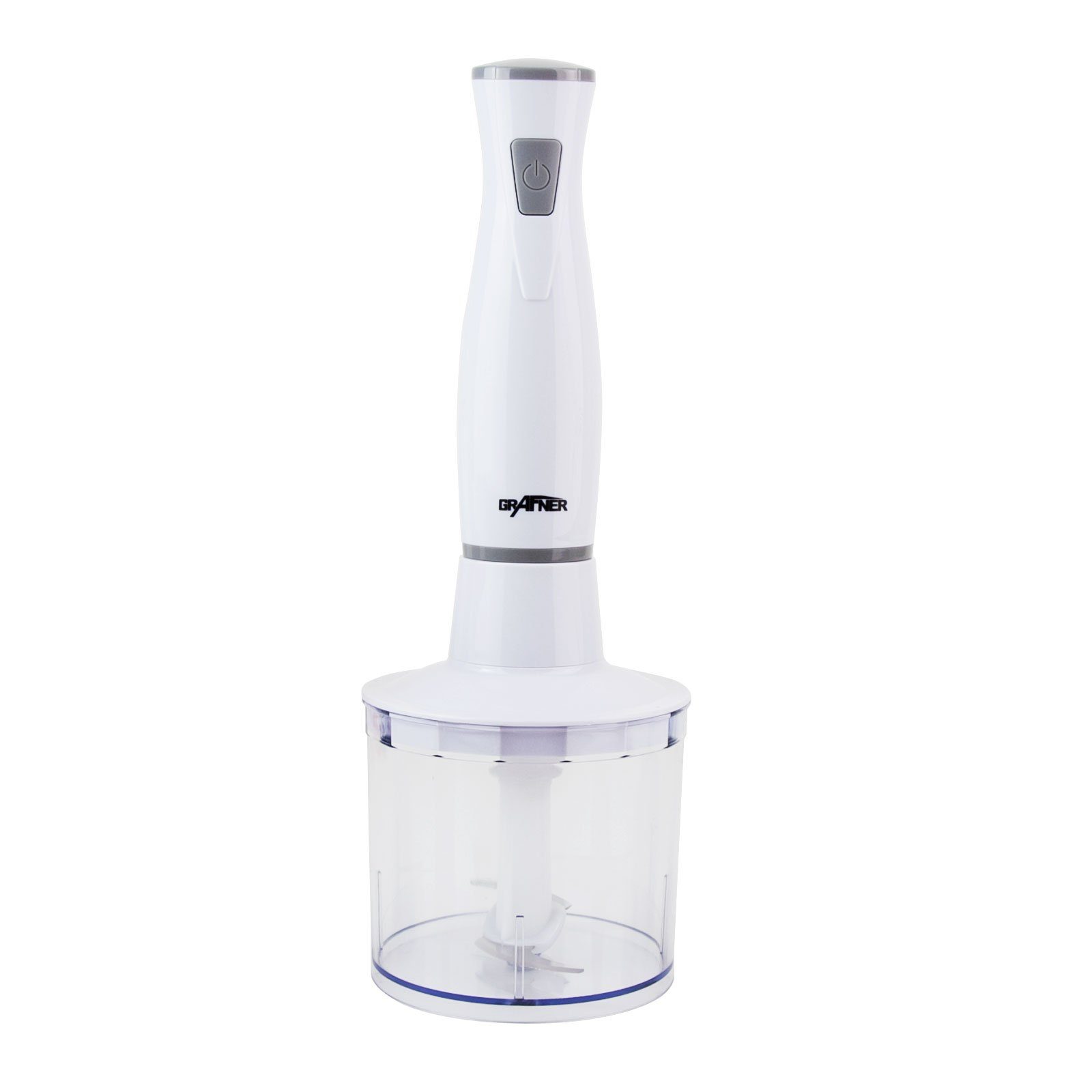 Grafner Stabmixer Stabmixer Set 4 in 1 Stabmixer, Pürierstab und Multi Zerkleinerer, 300 W, 1x Quirlaufsatz, 1x Mixbecher, 1x Pürieraufsatz