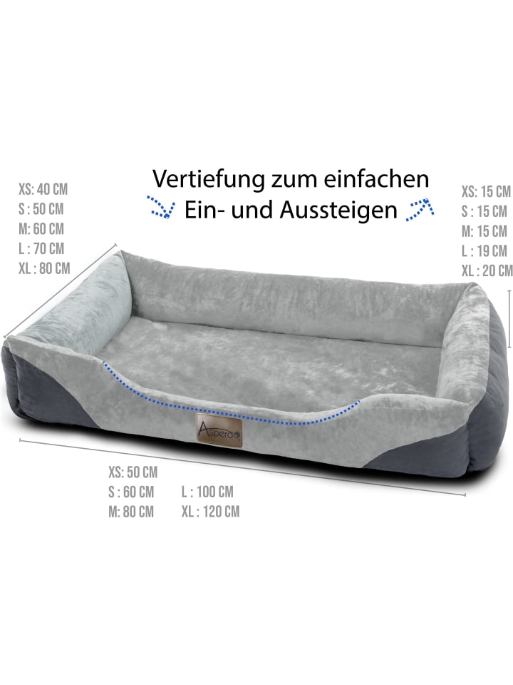 Aspero Hundebett Hanko in Grau günstig kaufen