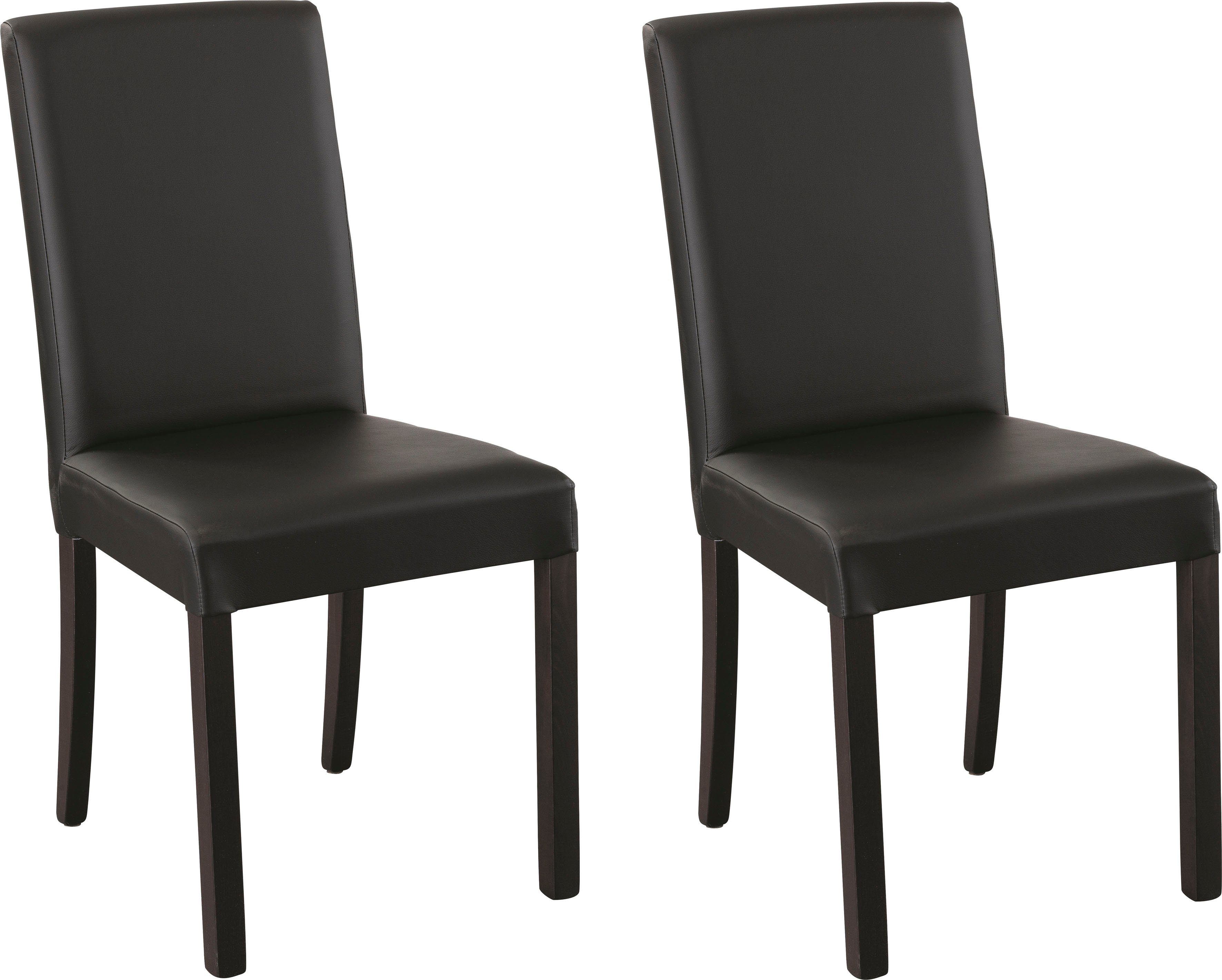 Home affaire 4-Fußstuhl Nina (Set, 2 St), Gestell Buche Massivholz wenge lackiert