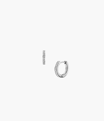 Fossil Creolen-Ohrringe Ellis Pavé Glitz Edelstahl