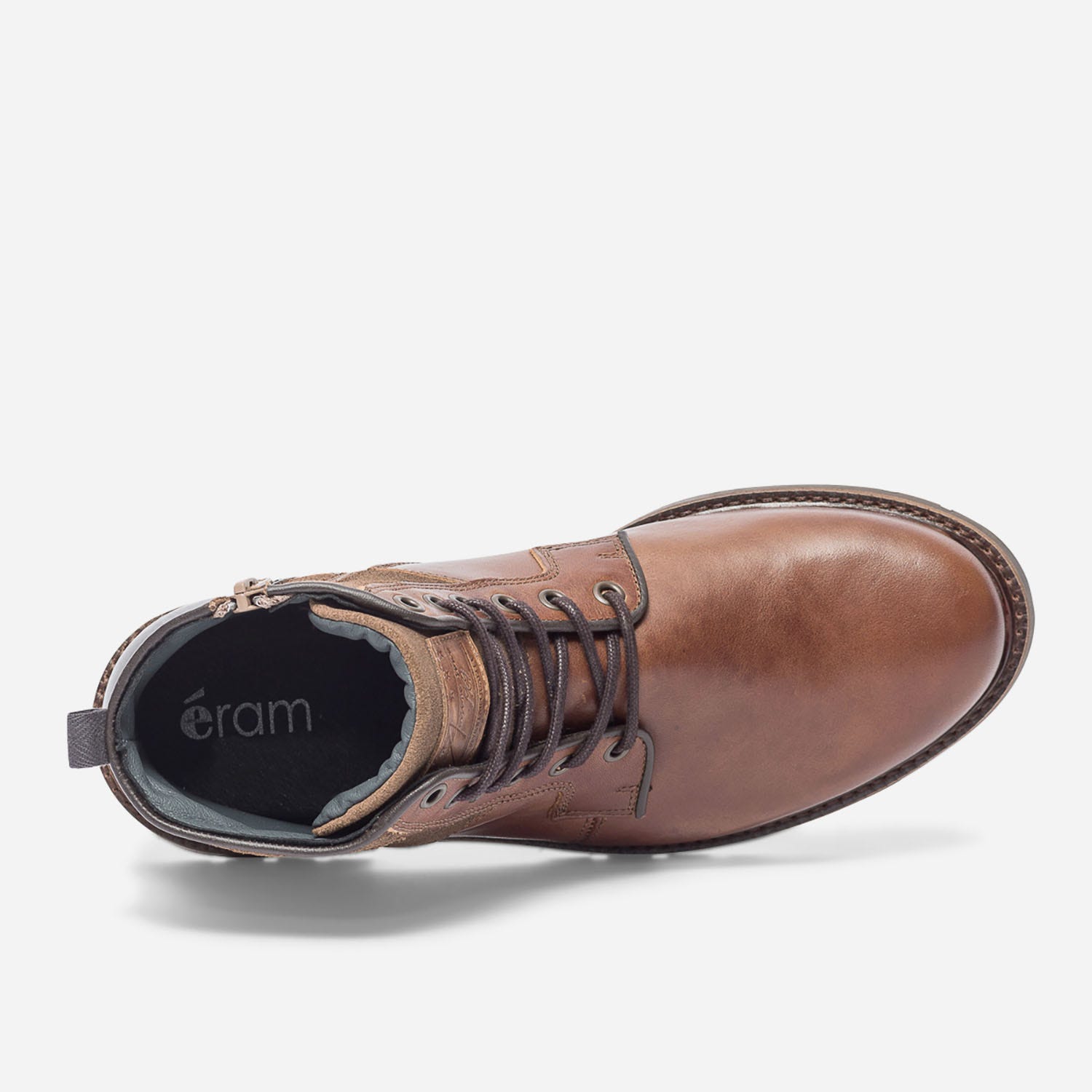 Boots cognac en cuir