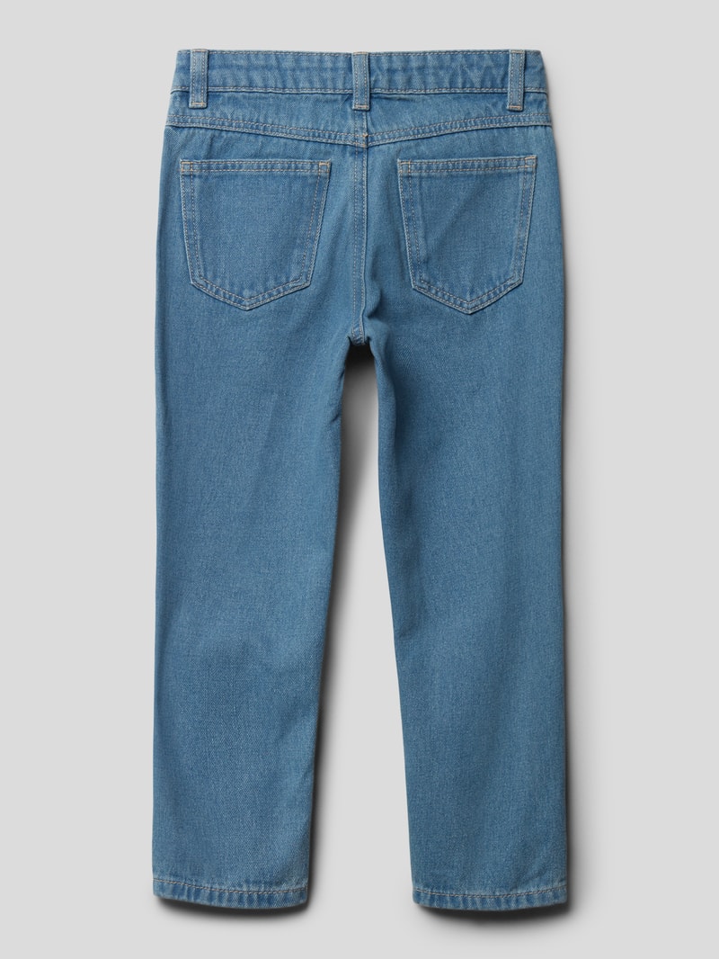 Mom Fit Jeans mit Motiv-Stitching Modell 'BELLA* in blau