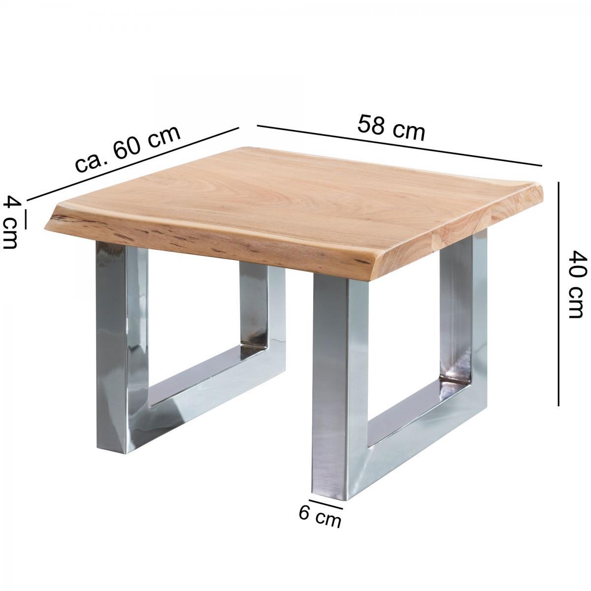 Wohnling Couchtisch ASURA 58 x 40 x 60 cm Akazie Massiv Holz Braun