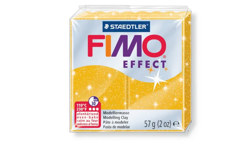 STAEDTLER FIMO - 8020-112 effect Ofenhärtende Modelliermasse glitter gold 57 g