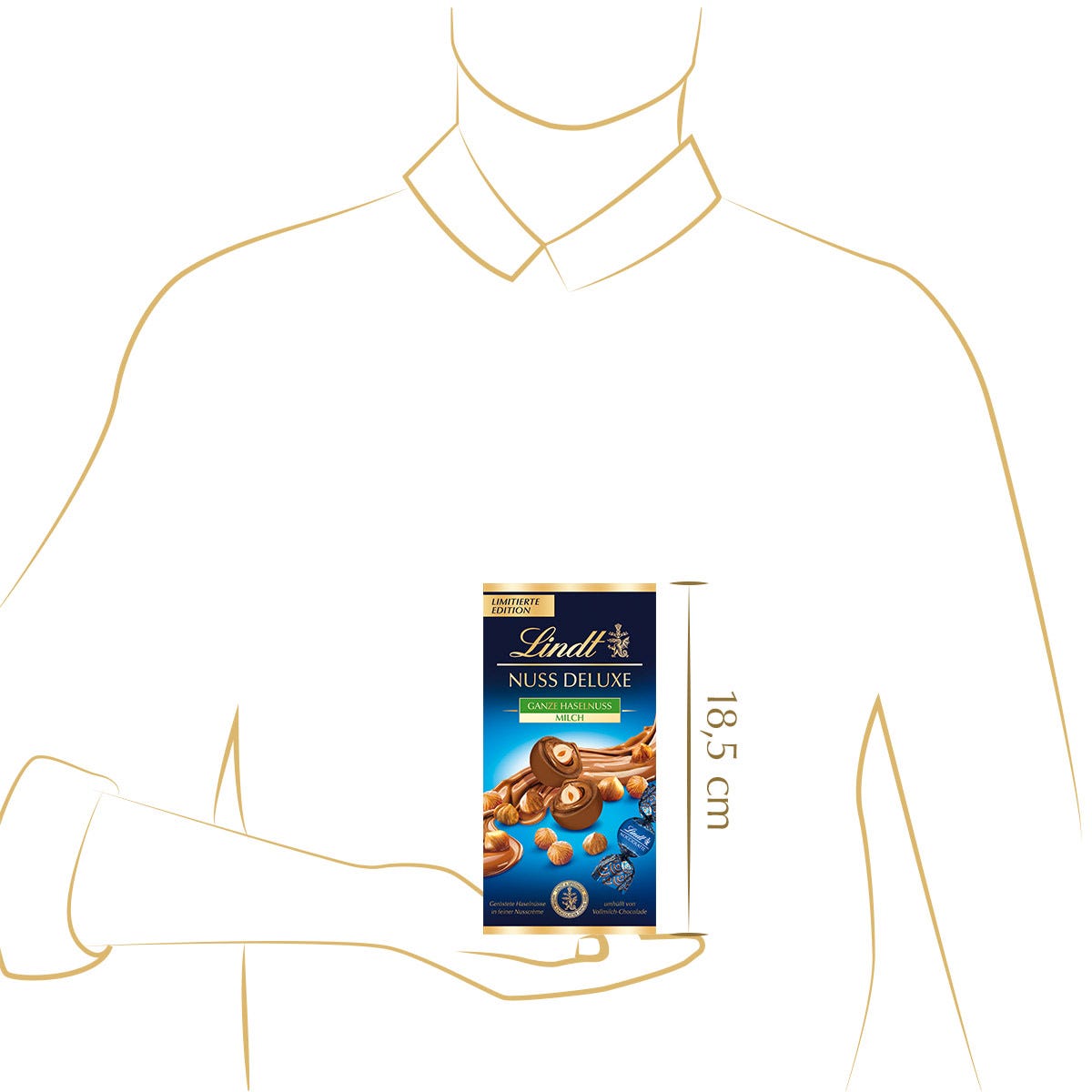 Nuss Deluxe Beutel Vollmilch Haselnuss, 98g