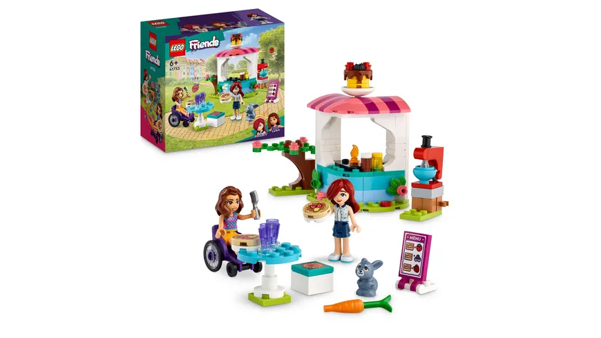 LEGO Friends 41753 Pfannkuchen-Shop, Spielzeug-Set mit Hasenfigur
