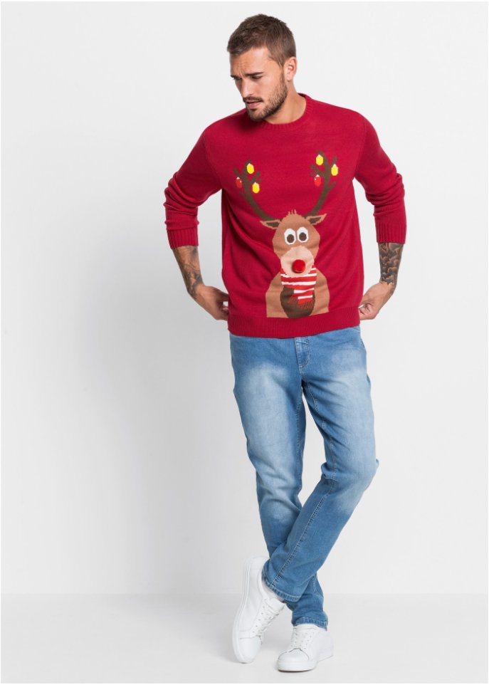 Herren-Pullover mit Weihnachtsmotiv
