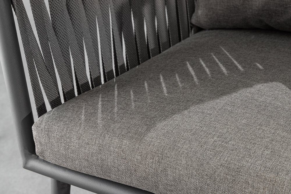 riess-ambiente Gartenstuhl ROPE grau (Einzelartikel, 1 St), Design · Outdoor · Indoor · Aluminium · Armlehnen · Balkon · Terrasse