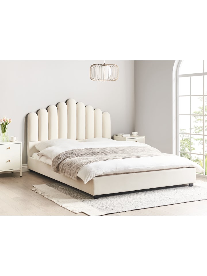 Beliani Doppelbett VINCENNES in Weiß/Schwarz - (W) 165 x (H) 124 x (L) 213 cm günstig kaufen onesize