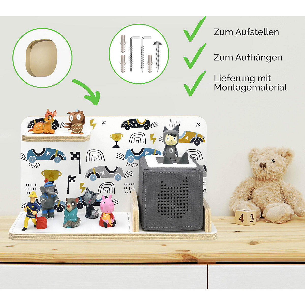 Regal für Musikbox Retro cars, klein - geeignet für Toniebox