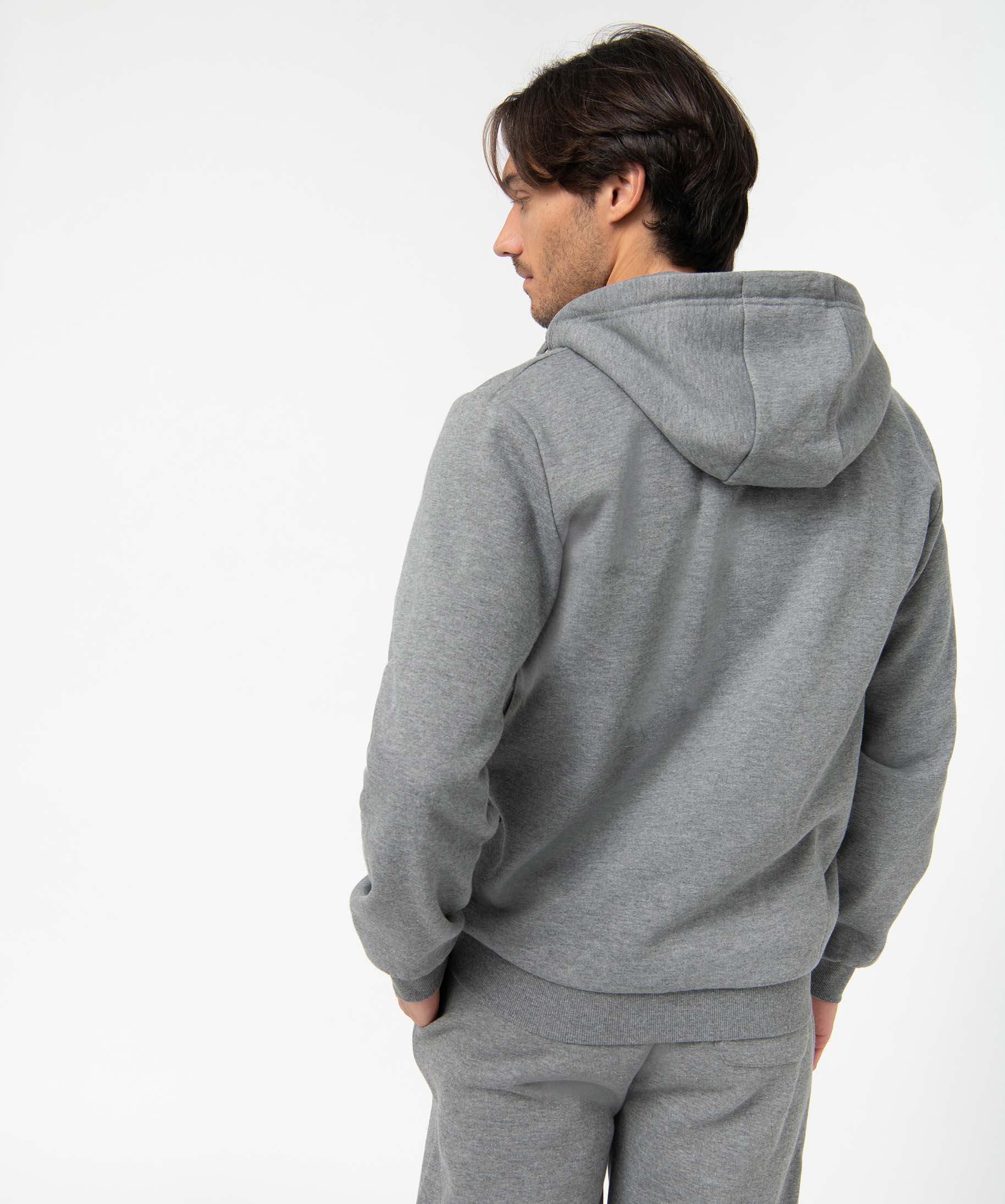 Sweat zippé à capuche homme gris | GEMO