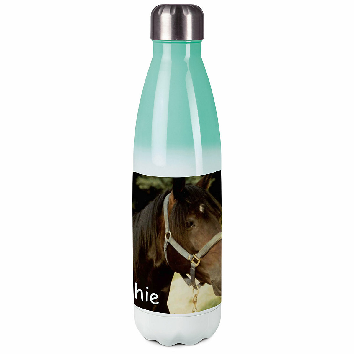 Edelstahl Kinder Thermoflasche / Trinkflasche bunt Pferd Orignial Spülmaschinenfest, Auslaufsicher, Bruchfest, Doppelwandig, Für Heißgetränke geeignet, Mit Deckel, Isoliert