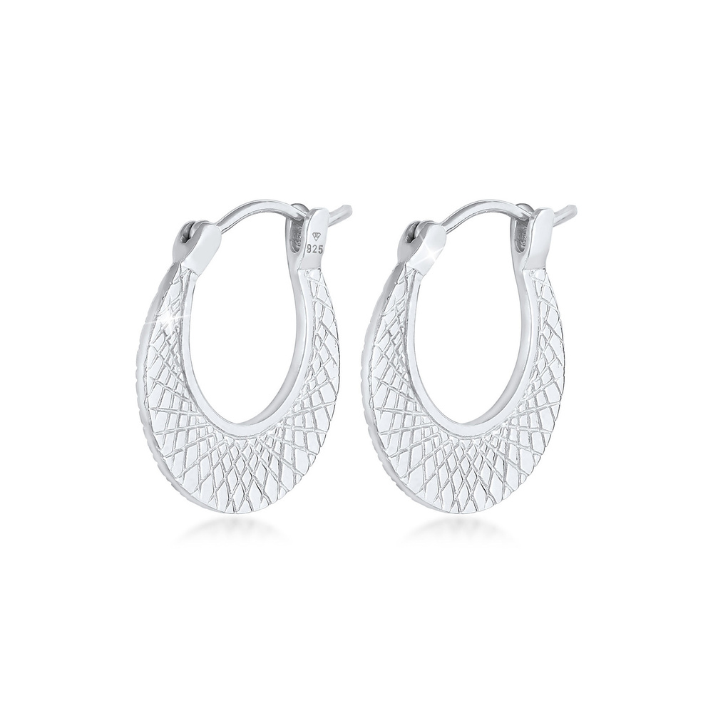 Elli Elli Boucles d'Oreilles Structure de créoles pour dames Blogueur tendance frappan Boucles d'oreilles