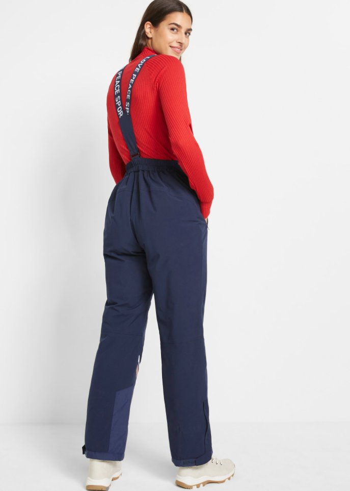 Ski Funktions-Thermohose mit abnehmbaren Trägern, wasserdicht, Straight