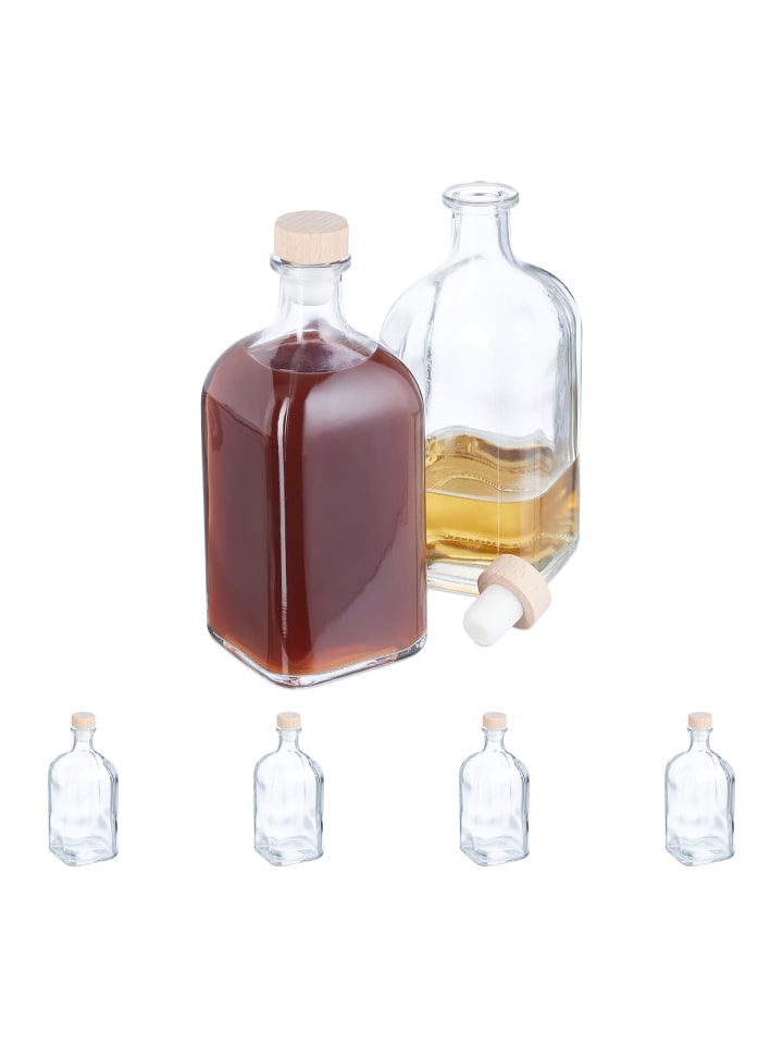 relaxdays 6 x Flasche in Transparent - 500 ml günstig kaufen onesize