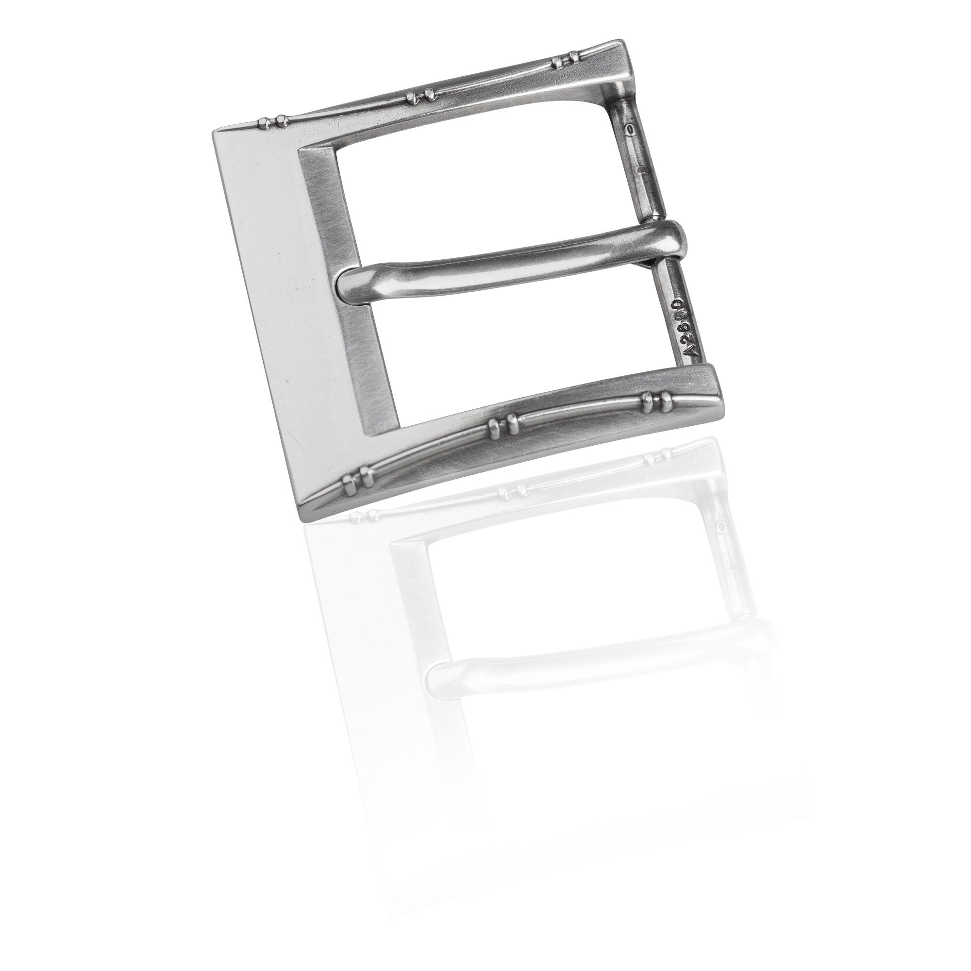 FREDERIC HERMANO Gürtelschnalle 40mm Zink Silber - Buckle Angulaire - 333707500020