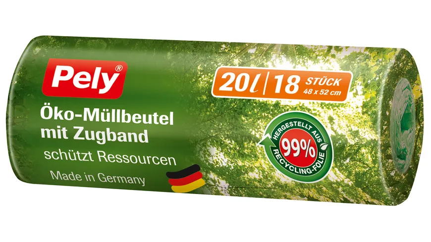 Pely® Öko-Müllbeutel mit Zugband 20 Liter