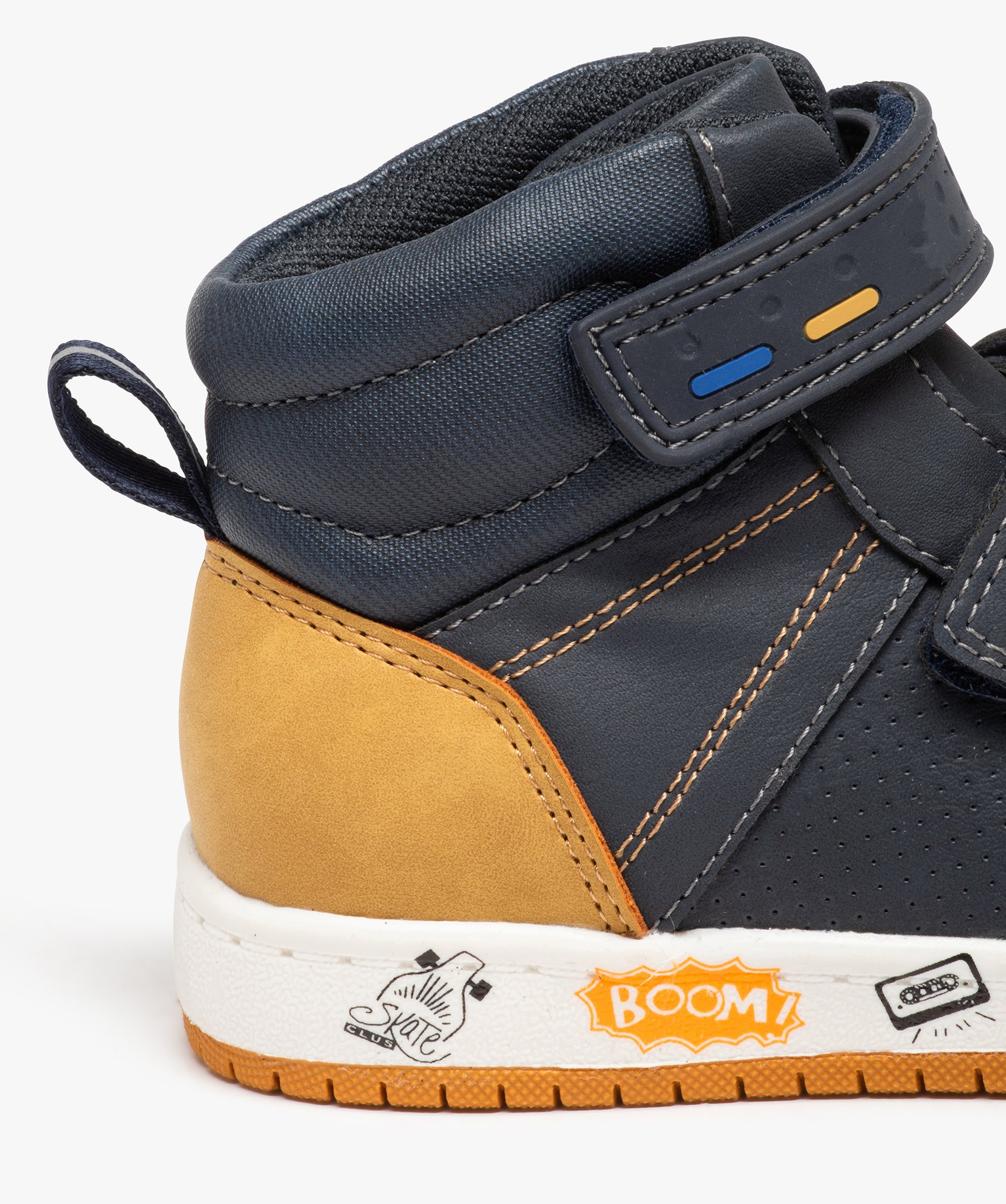Boots Garçon multicolores à scratchs marine | GEMO