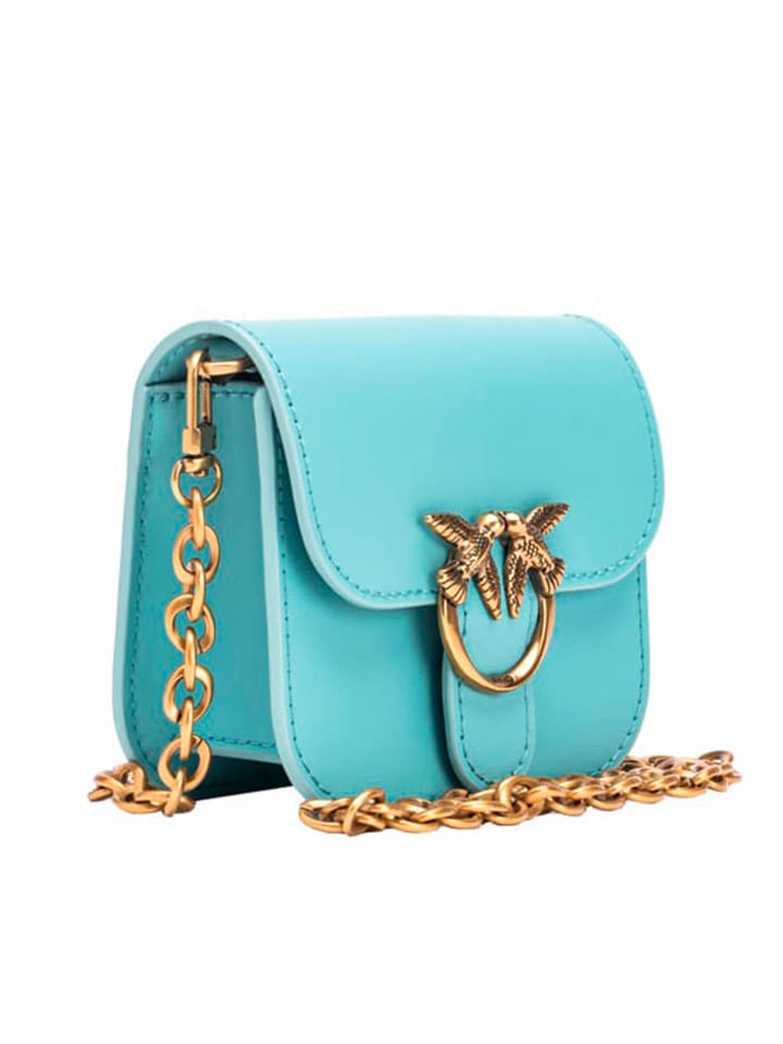 Pinko Leder-Umhängetasche in Türkis - (B)12 x (H)10 x (T)5 cm günstig kaufen onesize